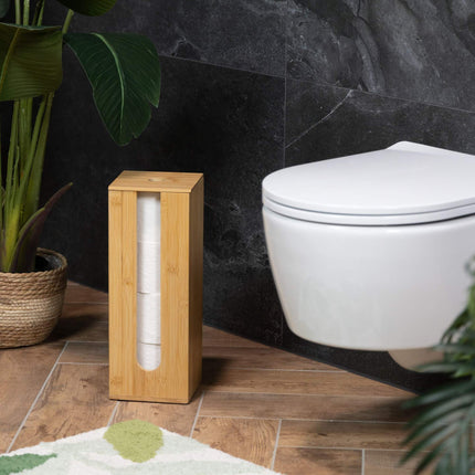 Bamboo holder for toilet rolls