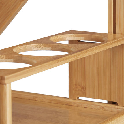 Bamboo kitchen trolley with 2 shelves