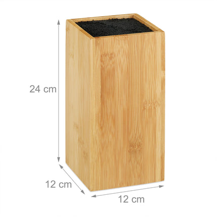 Bamboo knife block without knives