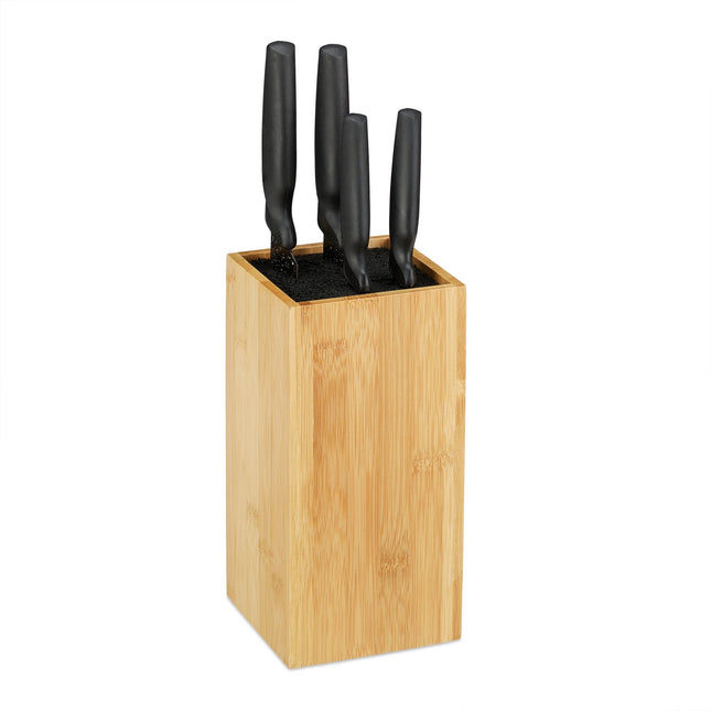 Bamboo knife block without knives