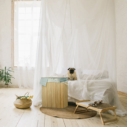 Bamboo laundry basket 2 compartments