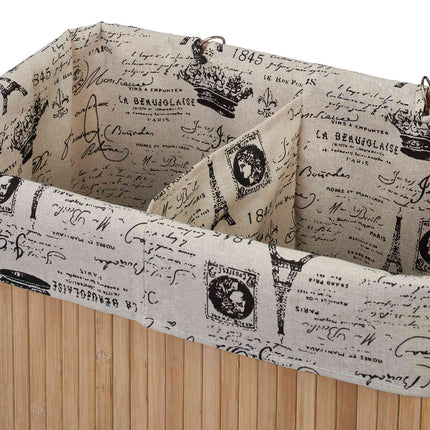 Bamboo laundry basket 2 compartments