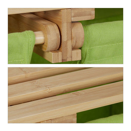 Bamboo laundry basket shelf