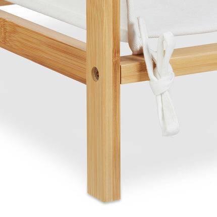 Bamboo laundry basket shelf