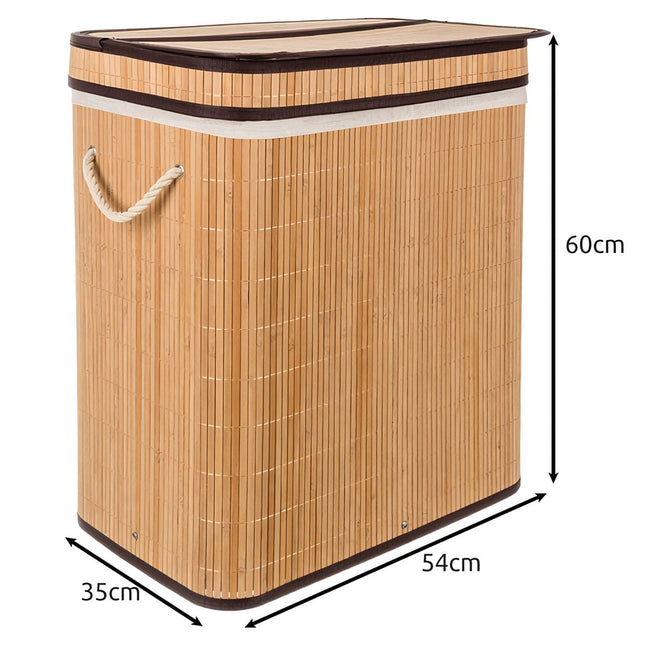 Bamboo laundry basket - two-chamber Ruhhy 24269