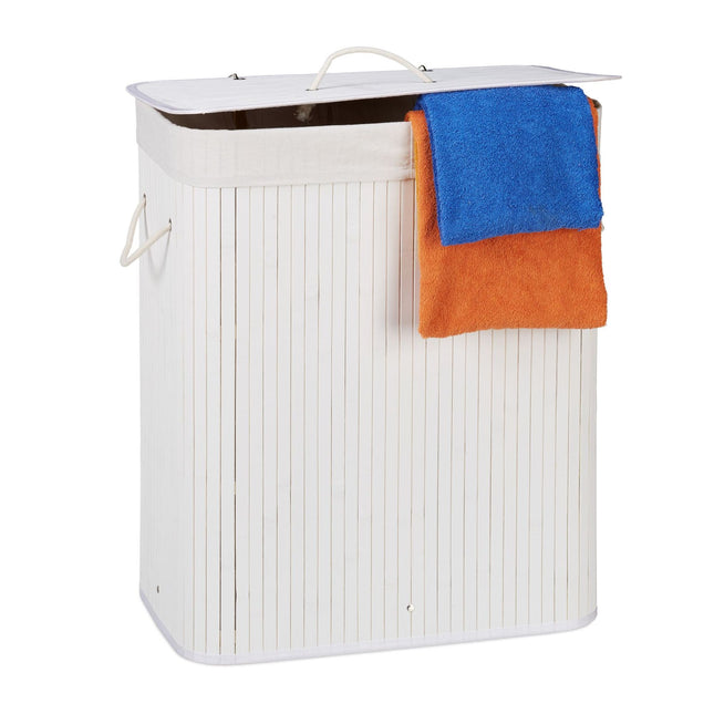 Bamboe wasmand met 2 compartimenten