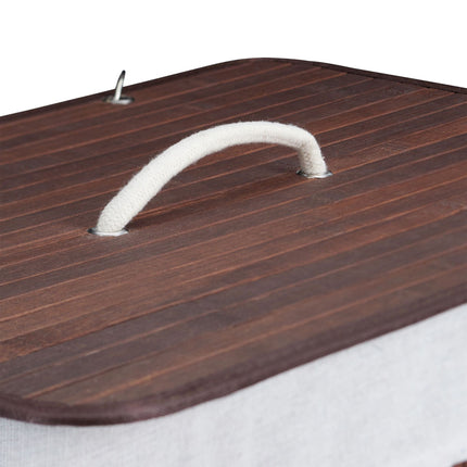 Bamboo laundry basket with 2 compartments