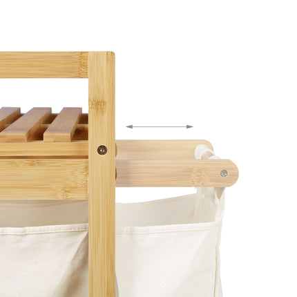 Bamboo laundry basket with 2 laundry bags