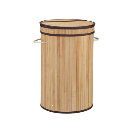 Bamboo laundry basket with lid