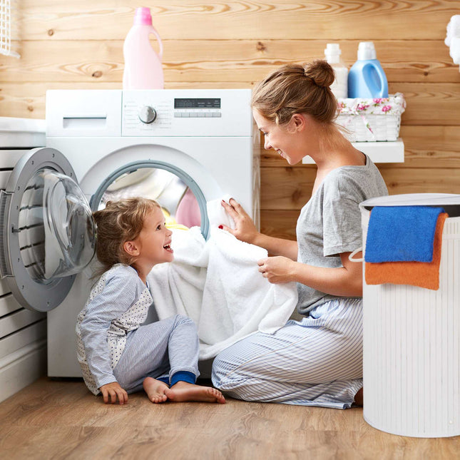 Bamboe wasmand met deksel
