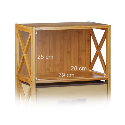 Bamboo shelf with basket