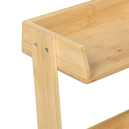 Bamboo spice rack with 2 levels