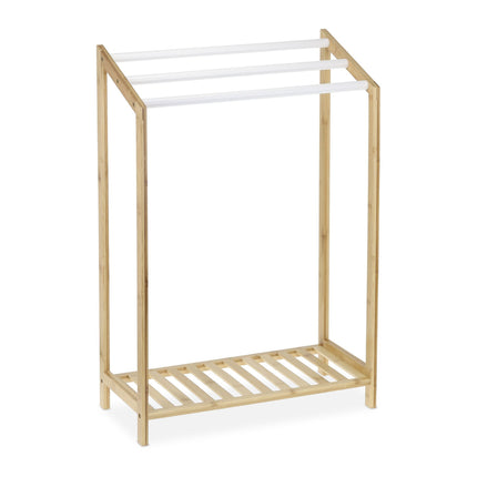 Bamboo standing towel rail