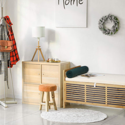 Bamboo stool with storage space