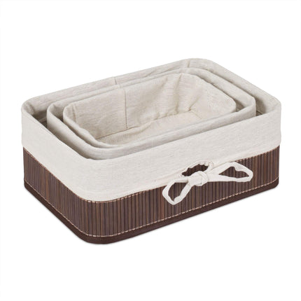 Bamboo storage baskets set of 3