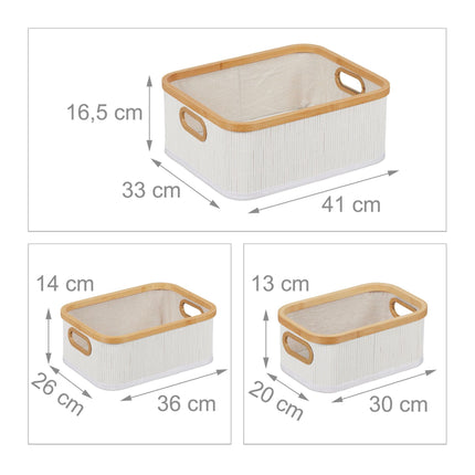 Bamboo storage baskets set of 3