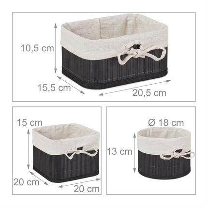 Bamboo storage baskets set of 4