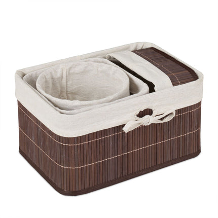 Bamboo storage baskets set of 4