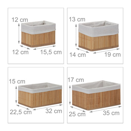 Bamboo storage baskets - set of 6