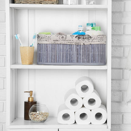 Bamboo storage basket with print