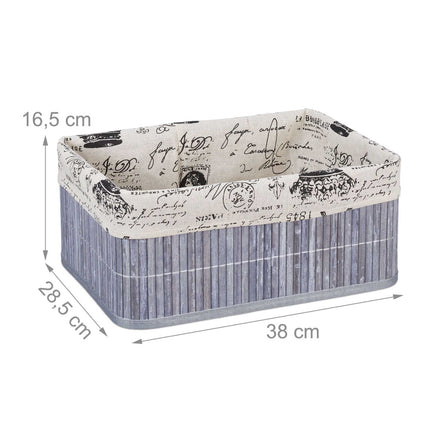 Bamboo storage basket with print