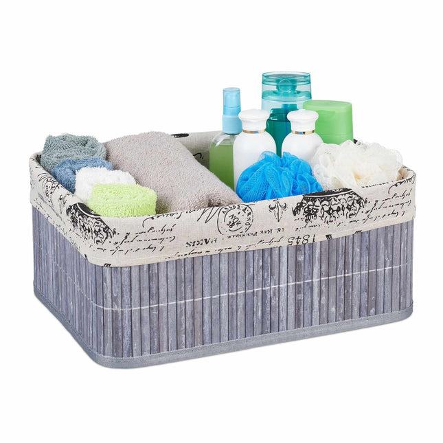 Bamboo storage basket with print
