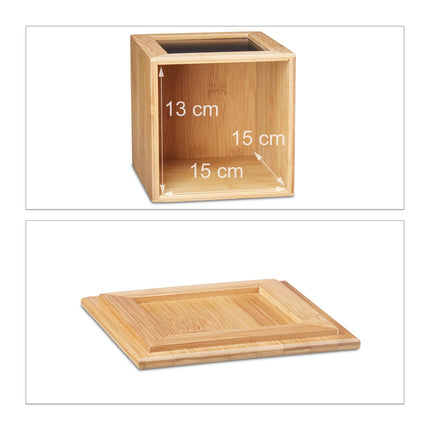Bamboo storage box with board