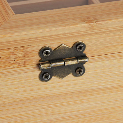 Bamboo tea box with 12 compartments