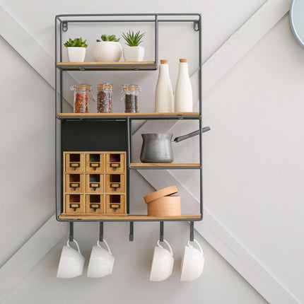 Bamboo tea holder with 9 compartments