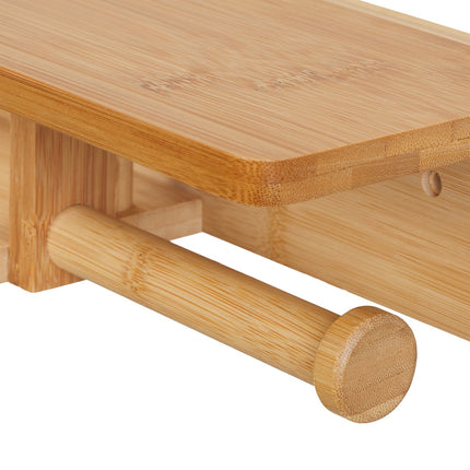 Bamboo toilet paper holder 2 shelves
