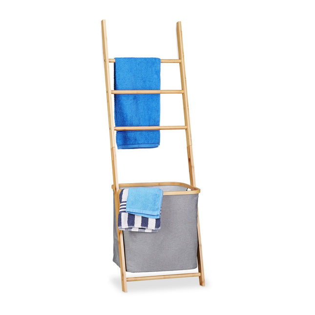 Bamboe handdoekenrek met wasmand