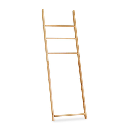 Bamboo towel rack with laundry basket