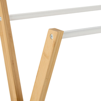 Bamboo towel rack with shelf