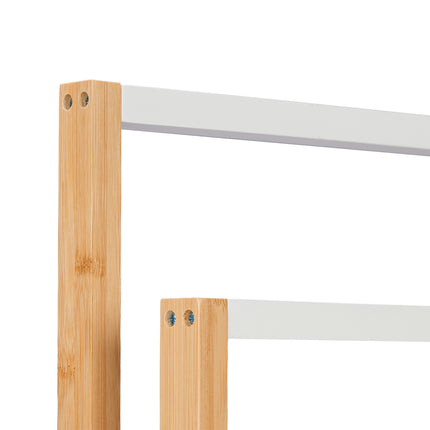 Bamboo towel rack with shelf
