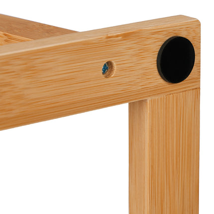 Bamboo towel rack with shelf