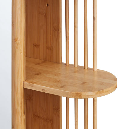 Bamboo wall shelf with mirror