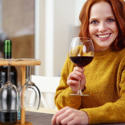 Bamboo wine glass holder for 6 glasses