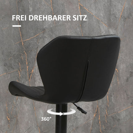 Adjustable barstools in faux leather, swivel, set of 2