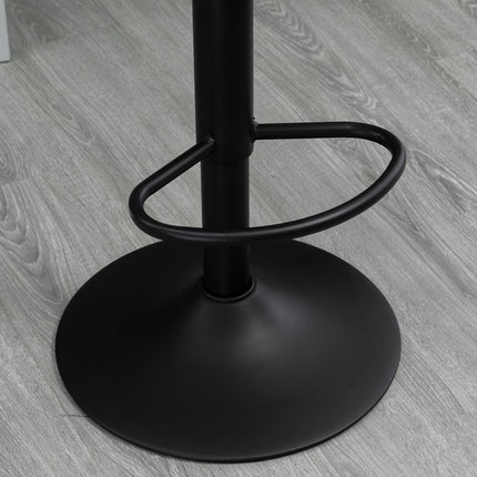 Adjustable faux leather barstools - set of 2 with footrests