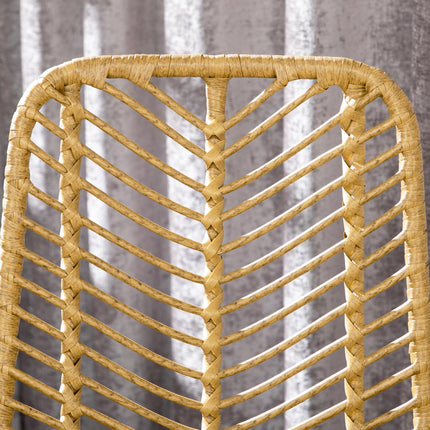 Yellow steel bar stools Set of 2 with backrest, Boho Design
