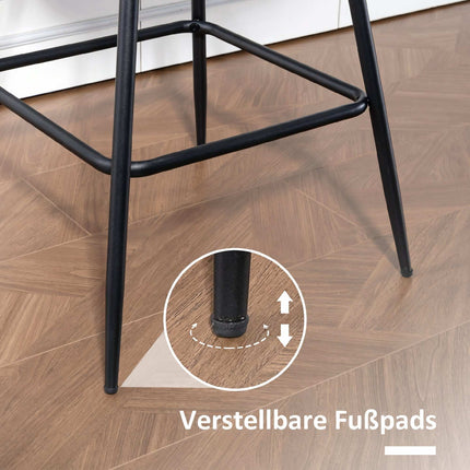 Bar Stools Set of 2, 68 cm, 360-Degree Swivel, Black, With Backrest
