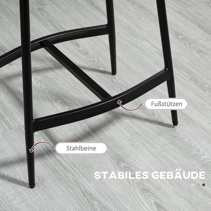Bar Stools Set of 2, Padded Seats, Steel Frame