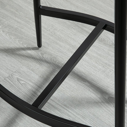 Bar Stools Set of 2, Padded Seats, Steel Frame