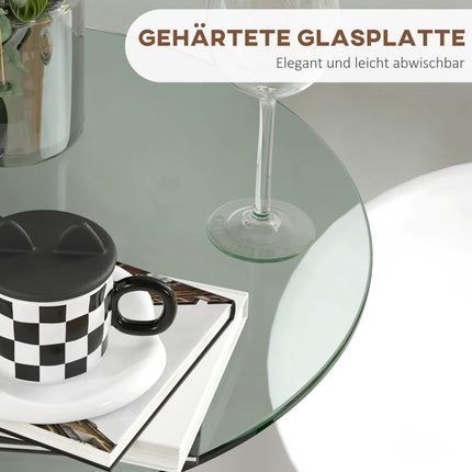 Bistro Bar table for 2 - Tempered glass, Ø60x102cm