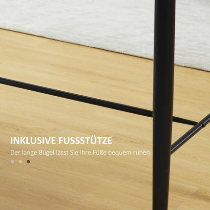 Industrial bar table with metal frame - walnut, 118x58x108cm