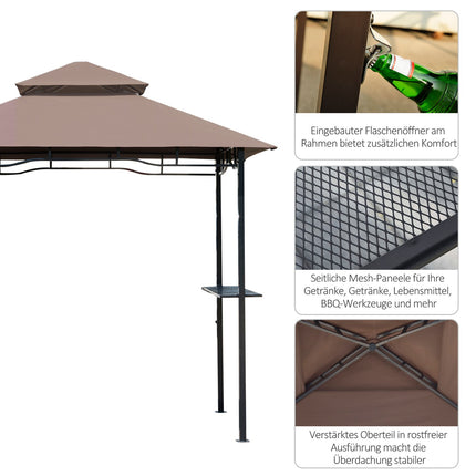 Garden barbecue pavilion tent, flame retardant double roof