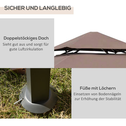 Garden barbecue pavilion tent, flame retardant double roof