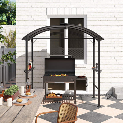 Windproof steel barbecue pavilion, double roof, UV protection