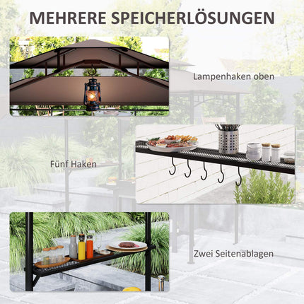 BBQ Pavilion, water repellent and flame retardant, 242x149x248 cm