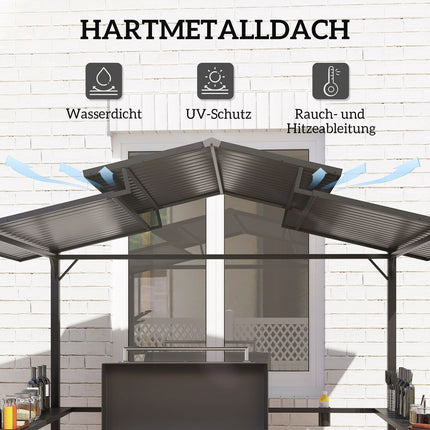 Waterproof barbecue pavilion with UV protection - 250x160x250cm